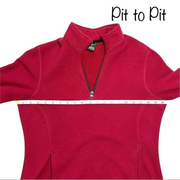 Eddie Bauer 2000’S Red 1/2 Zip Fleece Pullover Cozy Sweatshirt Size Small - Picture 12 of 16